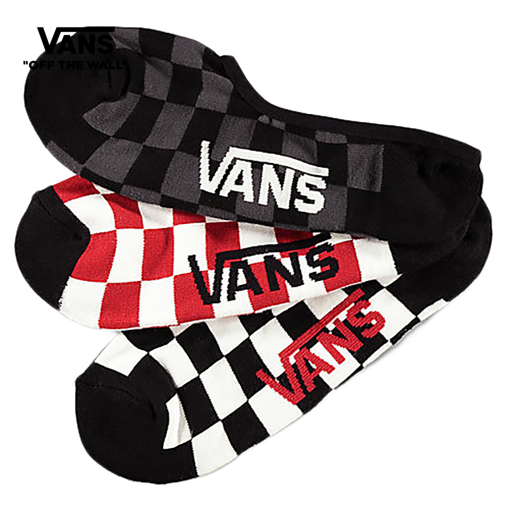 Vans Classic Super No Show Socks (Size 6.5-9, 3 Pack) Men Socks Red VN000XS9RLM1